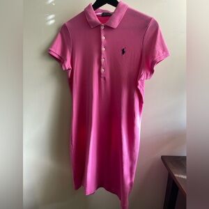 Polo Ralph Lauren Pink Cotton Buttons Short sleeve Dress Size Medium